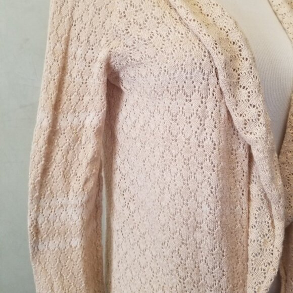 AVA cream lightly striped cardigan women's size Small - Picture 5 of 8
